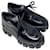 Chaussures à lacets Prada Monolith en cuir brossé Noir  ref.1126580