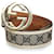 Cinturón de lona con GG entrelazado gris de Gucci Lienzo Paño  ref.1126650