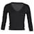Mulberry V-Neck 3/4 Sleeve Top in Black Cotton  ref.1127024