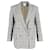 Sandro Paris Beyane Checked lined-Breasted Blazer in Gray Cotton Grey  ref.1127027