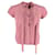 Blusa Max Mara de manga corta con lazo en el cuello en seda rosa  ref.1127035