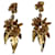 Oscar de la Renta Boucles d'oreilles clip pendantes florales en métal doré  ref.1127093