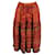 Saint Laurent Paisley-Print Ruffled Midi Skirt in Multicolor Cotton Multiple colors  ref.1127098