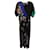 Diane Von Furstenberg Blumen-Kurzarm-Jumpsuit aus schwarzer Seide  ref.1127101
