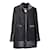 Chanel Tweed-Mantel mit Lederdetails / Jacke Schwarz  ref.1127157