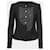 Chanel 15P Keira Knightley Chaqueta sin cuello con pechera de encaje negro FR 40 Algodón  ref.1127388