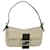 FENDI Mamma Baguette Shoulder Bag Beads Leather White Auth 57833  ref.1127627