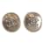 Chanel Brincos redondos com tachas CC Dourado Metal  ref.1128321