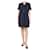 Autre Marque Marineblaues, kurzärmliges Kleid mit Gürtel – Größe UK 12 Polyester  ref.1128680