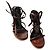 Sandali con zeppa Yves Saint Laurent Cassandre marroni in pelle Marrone scuro