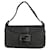 Fendi Baguette Zucchino handbag in black canvas Cloth  ref.1128889