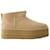 W Classic Ultra Mini Platform Ankle Boots - UGG - Leather - Sand Beige  ref.1129052