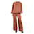 Autre Marque Conjunto de pantalón ancho y camisa marrón - talla UK 10 Castaño Algodón  ref.1129070