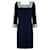 Chanel Kleid aus maritimem Kaschmir mit CC-Knöpfen Marineblau  ref.1129093