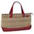 BURBERRY Nova Check Hand Bag Nylon Canvas Beige Red Auth am5133  ref.1129112