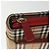 BURBERRY Nova Check Borsa a mano Nylon Tela Beige Rosso Auth am5133 - vista 10
