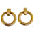 Pendientes de clip de aro de oro Chanel Dorado Metal Chapado en oro  ref.1129400