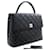CHANEL Caviar Handbag Top Handle Bag Kelly Black Flap Leather Gold  ref.1130212