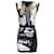 Balmain Noir / Robe en tricot blanche à imprimé journal Viscose  ref.1130538