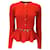 Autre Marque Alexander McQueen red / Silver Zipper Detail Peplum Hem Cardigan Sweater Viscose  ref.1130611
