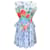 Autre Marque Christopher Kane Minivestido de algodón con cintura peplum y estampado floral multicolor en azul  ref.1130617
