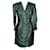 Maje Green V-Neck Longsleeve Midi Dress Synthetic  ref.1130635