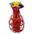 Louis Vuitton Vase Diamant par Marcel Wanders avec 6 Fleurs d'origami colorées Rouge  ref.1130776