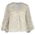 Ganni Blusa de georgette plisada con mangas abullonadas y estampado floral de poliéster Blanco Crudo  ref.1131210