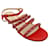 Autre Marque Chanel vermelho / Sandálias de couro de pele de cordeiro com detalhe de corrente prateada  ref.1131997