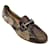 Autre Marque Salvatore Ferragamo Taupe / vert / Mocassins argentés à imprimé serpent et détails mors / Ballerines Cuirs exotiques Multicolore  ref.1132010