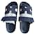Hermès Sandals Blue Leather  ref.1132038
