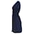 Tommy Hilfiger Damen-Wickelkleid aus Leinenmischung mit Knöpfen in blauem Leinen  ref.1132051