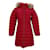 Tommy Hilfiger Womens Faux Fur Hood Puffer Coat Red Polyester  ref.1132054