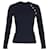 Balmain Button-Detail Sweater in Navy Blue Cotton  ref.1132309