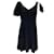 Saint Laurent Mini vestido preto de crepe com babados Viscose  ref.1132718