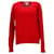 Suéter feminino Tommy Hilfiger com gola redonda e malha canelada em algodão vermelho  ref.1132902