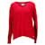 Maglione da donna in maglia a costine con scollo a V Tommy Hilfiger in cotone rosa  ref.1132910