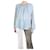 Autre Marque Blue creased distressed blouse - size L Cotton  ref.1133084