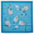 Hermès Lenços de seda azuis Hermes Des Fleurs pour le Dire Azul  ref.1133767