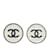 Silver Chanel CC Clip On Earrings Silvery Metal  ref.1133779