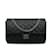 Reedición de Chanel negro 2.55 Solapa forrada en piel de becerro envejecida 227 Bolsa de hombro Cuero  ref.1133856