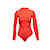 Orange-roter Fendi x Skims Langarm-Body mit Logo, Größe US M Synthetisch  ref.1133967