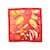 Hermès Rouge & Multicolore Hermes Les Folies Du Ciel Motif Print Silk Scarf Soie  ref.1134028
