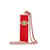 Estojo de batom quadrado Red Chanel CC Lambskin em corrente Vermelho Couro  ref.1134199