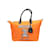 Orangefarbene und mehrfarbige Moschino Couture Nylon-Shopper-Tasche Leinwand  ref.1134248