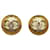 Clipe Chanel CC dourado em brincos Banhado a ouro  ref.1134527