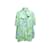 Light Blue & Green Balenciaga 2019 Silk Logo Print Top Size EU 38  ref.1134556