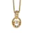 Gold Dior Logo Rhinestone Pendant Necklace Golden  ref.1134666