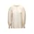 Blusa vintage creme Hanae Mori seda bordada tamanho US M Cru  ref.1134680