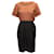 Autre Marque Vintage Brown & Black Balmain Ivoire 1980s Linen Dress Size EU 40  ref.1134906